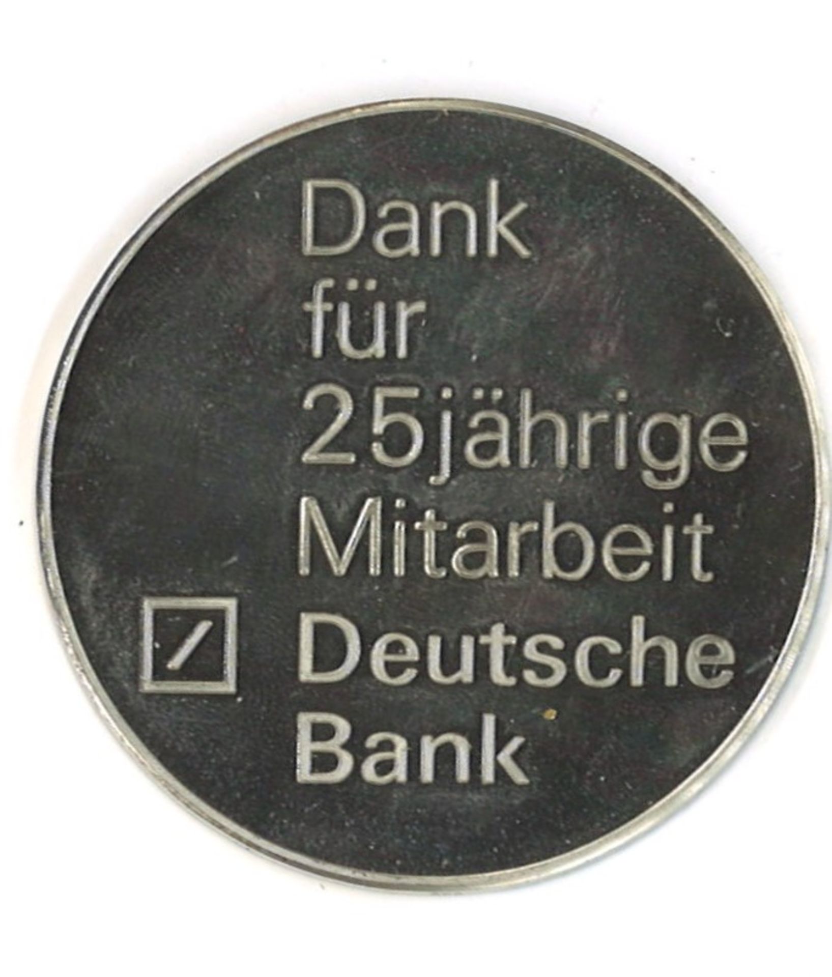 große Silbermedaille, 925er Silber, "Dank für 25-jährige Mitarbeit Deutsche Bank". Durchmesser ca. - Image 2 of 2