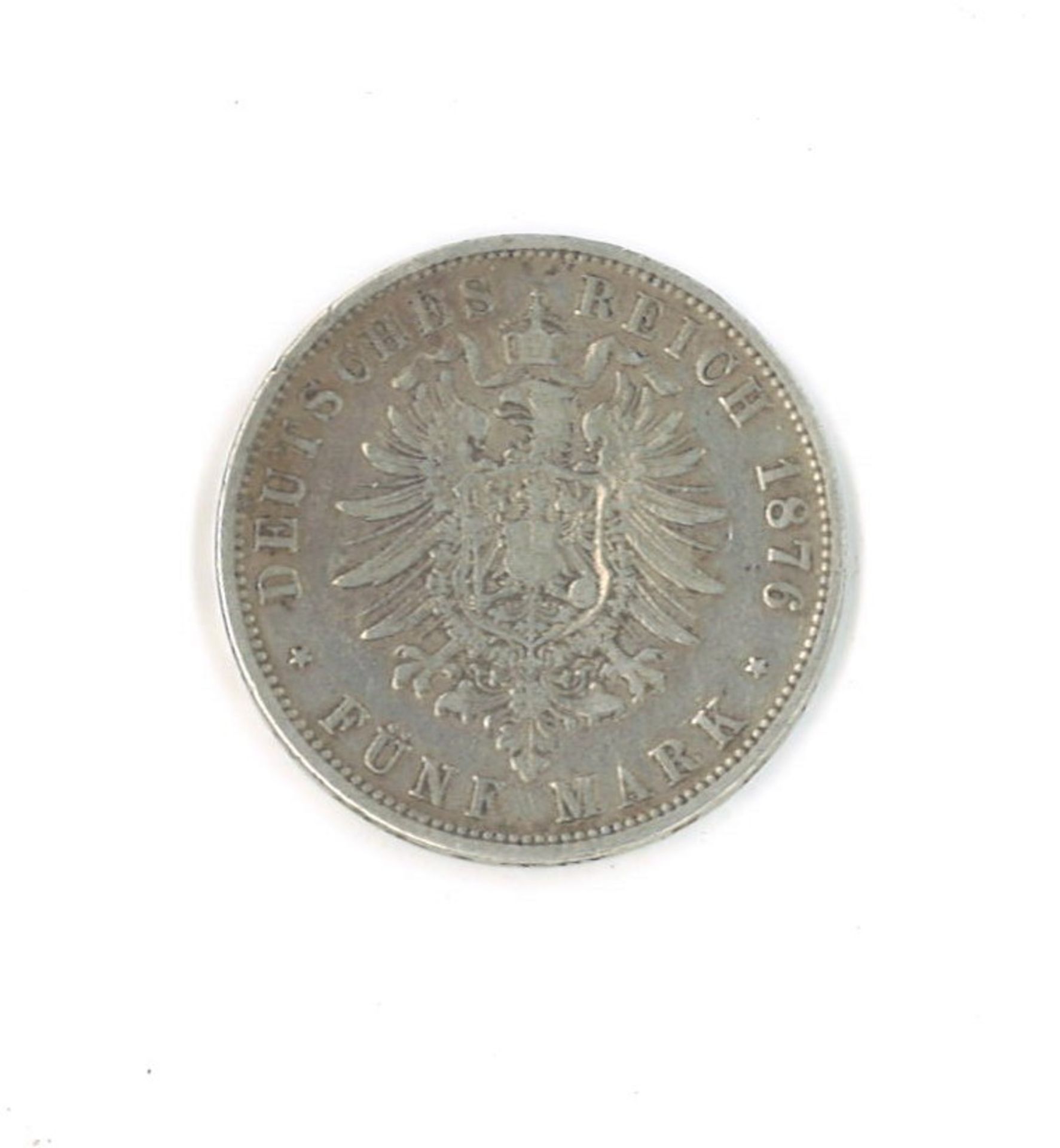 5 Mark Preußen 1876 C, Zustand ss, Jäger Nr. 97