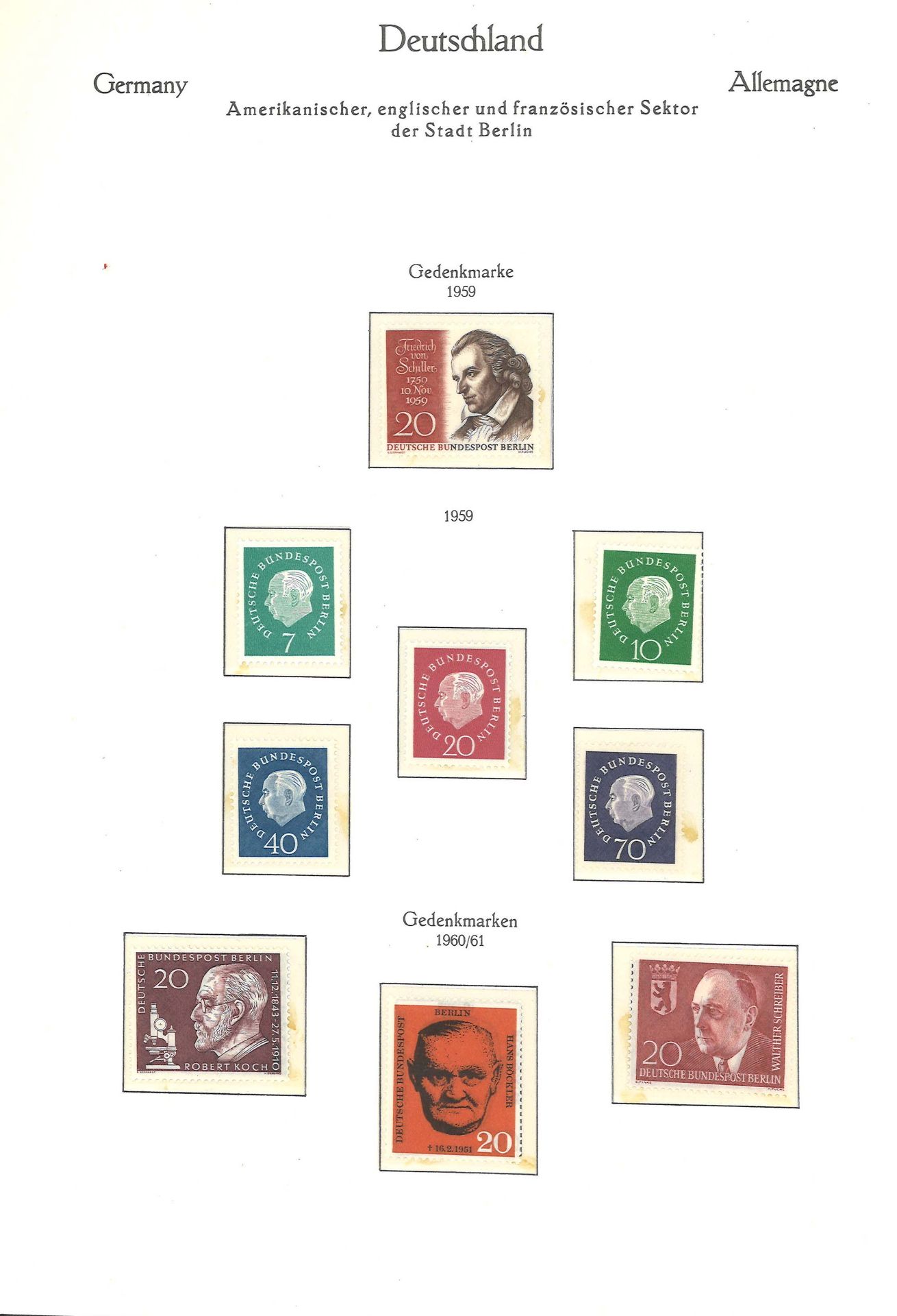postfrische Berlin Sammlung auf Vordruckblätter in album von 1959-1990 in den Hauptnummern komplett,