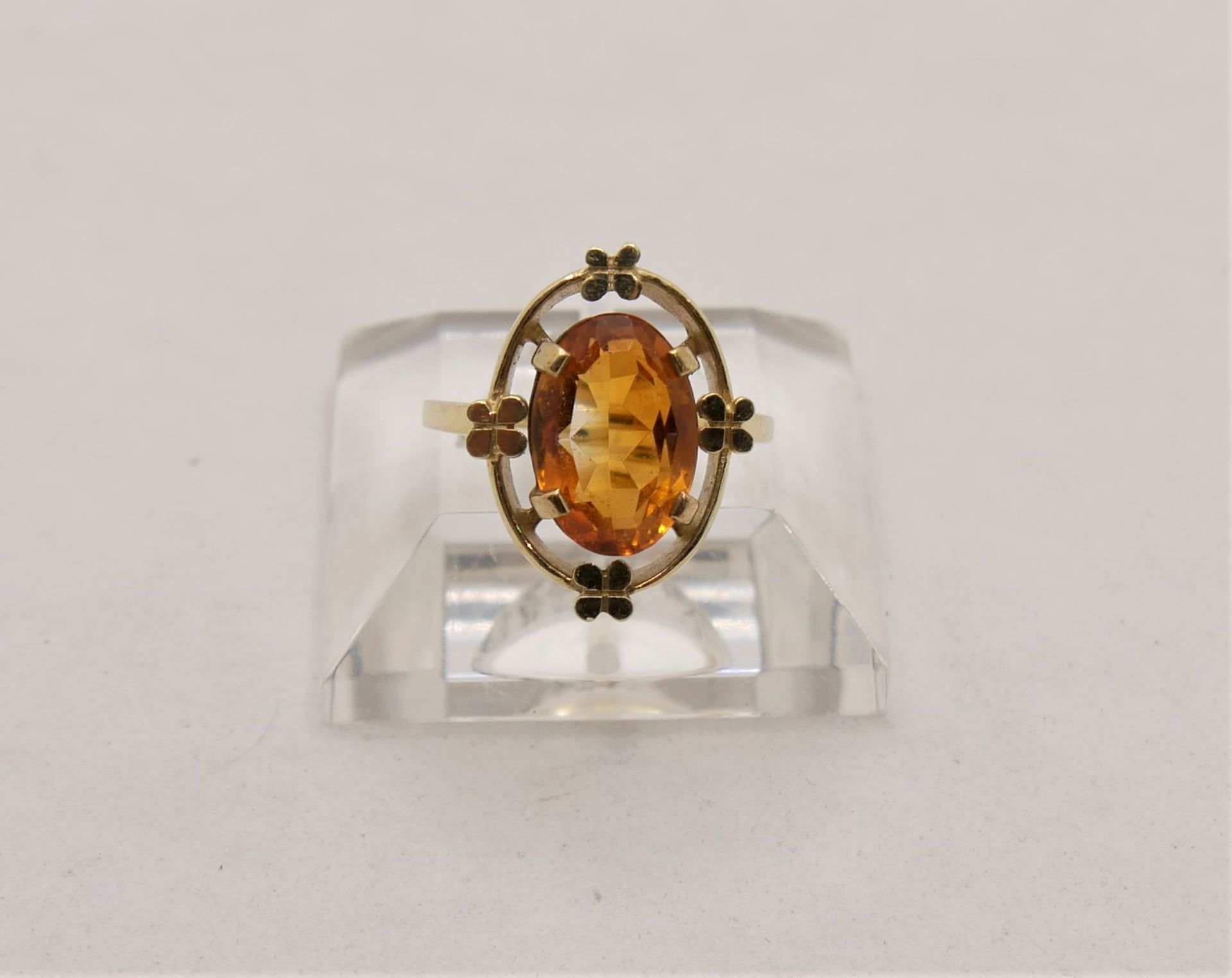 Damenring, 585er Gelbgold, besetzt mit Goldtopas. Ringgröße 55,5 - Bild 3 aus 3