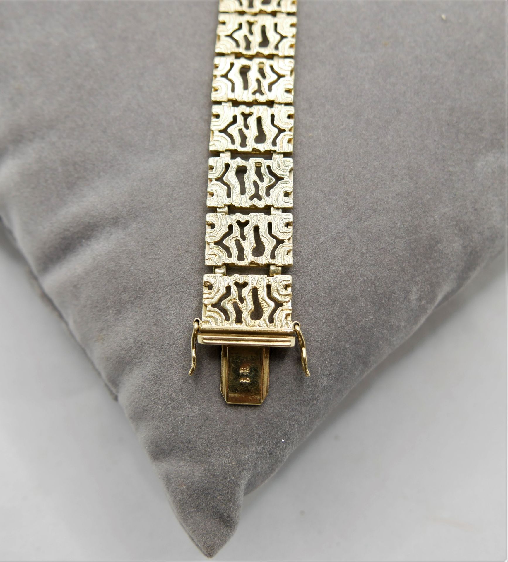 Armband, 585er Gelbgold, mit Sicherheitsverschluß. Länge ca. 20 cm, Gewicht ca. 35 gr - Bild 3 aus 3