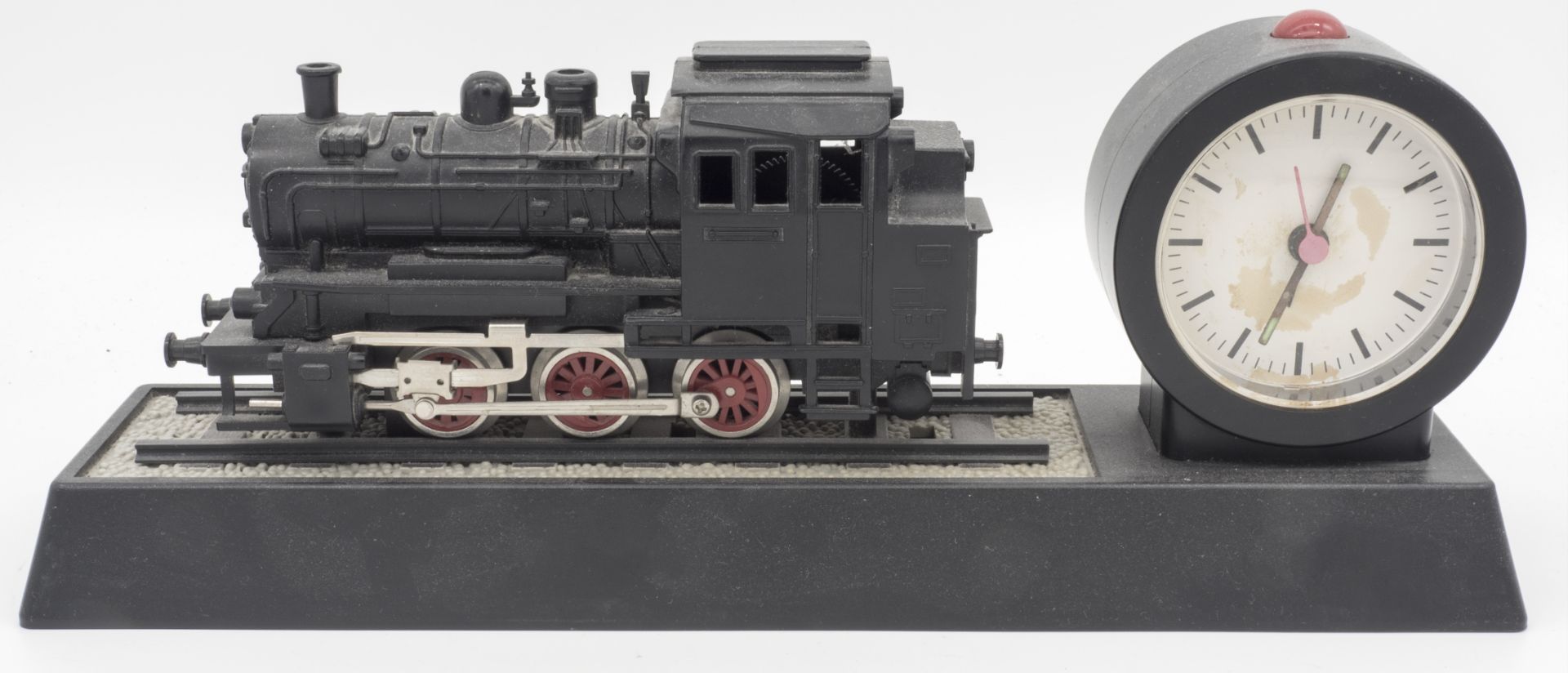 Dampflokomotive, als Standmodell mit Uhr. Für den Eisenbahn - Enthusiasten. Spur 0.