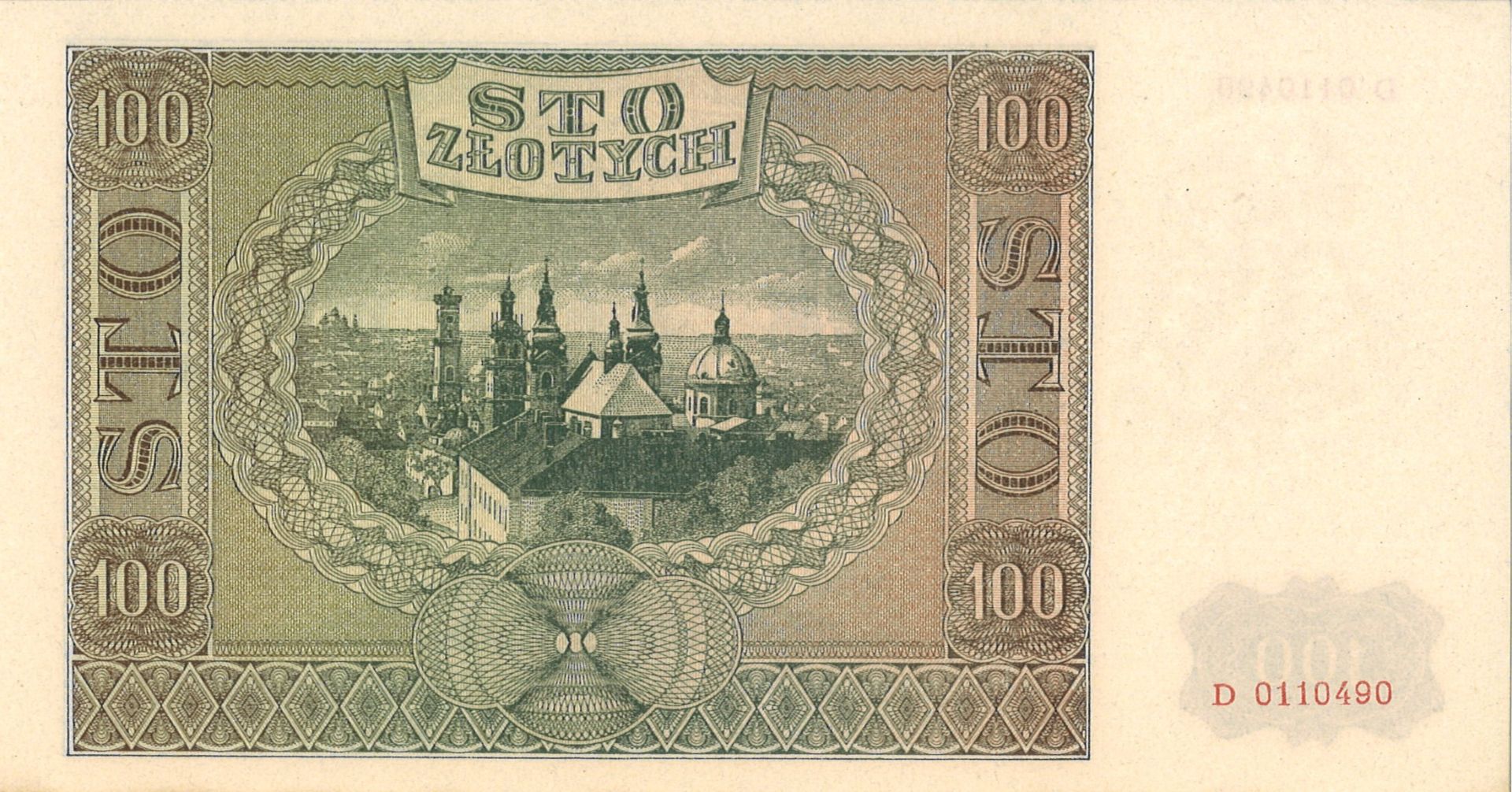 Polen, 100 Zloytch 1941, Pick # 103 unc