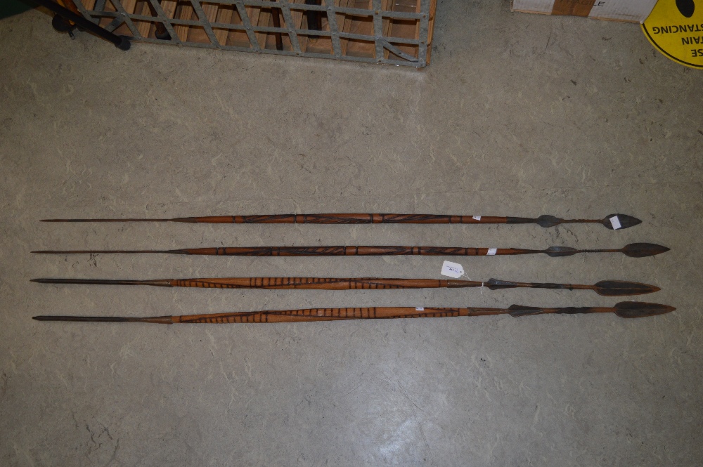 FOUR ASSORTED AFRICAN TRIBAL SPEARS