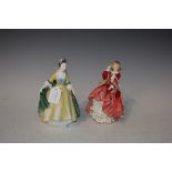 TWO ROYAL DOULTON FIGURES TO INCLUDE "TOP O' THE HILL" HN1834 AND "ELEGANCE" HN2264
