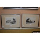 JACKSON SIMPSON - LOCH ACHRAY, AND ANOTHER LOCH LAGGAN - TWO ETCHINGS BOTH SIGNED IN PENCIL LOWER