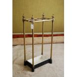 EARLY 20TH CENTURY BRASS SIX DIVISION STICK STAND