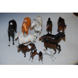 COLLECTION OF TWELVE ASSORTED BESWICK HORSE AND PONY FIGURES