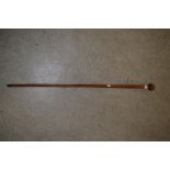 LATE 19TH/ EARLY 20TH CENTURY DARKWOOD WALKING CANE WITH KNOBKERRIE TYPE FINIAL