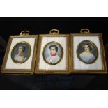 THREE PORTRAIT MINIATURES OF MARQUISE DE POMPADOUR, JENNY LIND AND HERZOG VON REICHSTADT