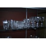COLLECTION OF ASSORTED CUT GLASSWARE TO INCLUDE WINE, SHERRY AND VARIOUS TUMBLERS