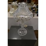 EARLY 20TH CENTURY CUT GLASS TABLE LAMP AND SHADE