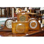 FOUR ASSORTED EARLY 20TH CENTURY MANTEL CLOCKS