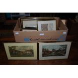 BOX OF ASSORTED HUNTING THEMED PRINTS