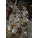 NORITAKE GILDED PART TEA SET TOGETHER WITH A TUSCAN ORLEANS PATTERN PART TEA SET