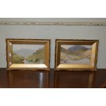 G. HELLAWELL PAIR OF WATERCOLOURS - THE EDGE OF THE LOCH, AND THE KUPINS HOUSE IN THE GLEN, TOGETHER