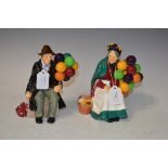 TWO ROYAL DOULTON FIGURES OF "THE BALLOON MAN" HN1954 AND ANOTHER "THE OLD BALLOON SELLER" HN1315