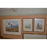 AFTER ARCHIBALD THORBURN, COLOURED PRINT OF GROUSE IN FLIGHT SIGNED BY THE ARTIST LOWER LEFT,