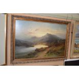 M. SINCLAIR, LATE 19TH/ EARLY 20TH CENTURY - HIGHLAND LOCH SCENE IN THE TROSSACHS AT SUNSET - OIL ON