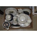 BOX OF ASSORTED JOHNSON BROTHERS WILDMOOR PATTERN DINNERWARE