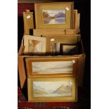 COLLECTION OF ASSORTED GILT FRAMED WATERCOLOURS DEPICTING LANDSCAPE VIEWS MAINLY IN SCOTLAND