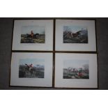 SET OF FOUR COLOURED HUNTING ENGRAVINGS AFTER ALKEN - FORE'S HUNTING CASUALTIES