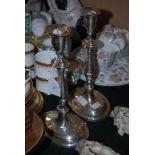 PAIR OF EP OVAL CANDLESTICKS