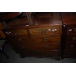 LATE 19TH/ EARLY 20TH CENTURY MAHOGANY AND BOXWOOD LINED CHEST OF TWO SHORT OVER THREE LONG