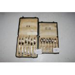 LIBERTY OF LONDON CASED SET OF SIX BIRMINGHAM SILVER PASTRY FORKS, 1929 IN ORIGINAL BOX TOGETHER