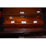 A 19TH CENTURY MAHOGANY RECTANGULAR CASKET