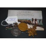 PAIR OF GREAT WAR MEDALS INSCRIBED TO 10578 PTE. C. ROBERTSON, C.HIGHRS TOGETHER WITH A 1914/15 STAR