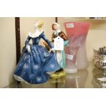 TWO ROYAL DOULTON FIGURES "COUNTRY LASS HN1991" ANOTHER "FRAGRANCE HN2334", TOGETHER WITH A