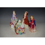 FOUR ROYAL DOULTON FIGURES TO INCLUDE 'THE PATCHWORK QUILT', 'KATHLEEN' HN1252, 'THE PAISLEY
