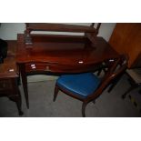 19TH CENTURY MAHOGANY SERPENTINE SIDE TABLE WITH SINGLE DRAWER ON TAPERED SQUARE SUPPORTS,