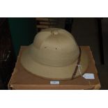 SELFRIDGES, LONDON, A BRITISH MADE PITH HELMET IN ORIGINAL CARDBOARD BOX