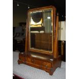 19TH CENTURY WALNUT AND PARCEL GILT DRESSING TABLE MIRROR WITH BEVELLED MIRROR PLATE ON