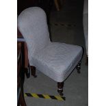 VICTORIAN MAHOGANY NURSING CHAIR WITH LOOSE FITTED COVER