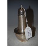 BIRMINGHAM SILVER SUGAR CASTER, ENGINE TURNED DETAIL. 4.5 TROY OZ.