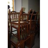 SET OF FOUR 19TH CENTURY MAHOGANY DINING CHAIRS WITH DROP IN UPHOLSTERED SEATS