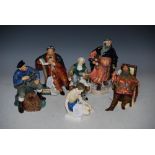SIX ROYAL DOULTON FIGURE GROUPS TO INCLUDE 'THE TIN SMITH' HN2146', 'TREASURE ISLAND' HN2243, 'THE
