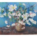 AR Lena M. Alexander (1899-1983) Roses, Lillies and Syringa charcoal and coloured pastels