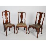 A group of three assorted 18th century and later side chairs, to include 18th century Dutch mahogany