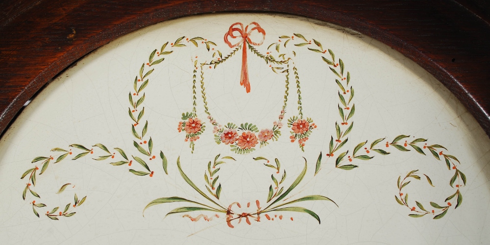 A George III oak longcase clock, Walter Scott, Lauder, the enamelled dial with Arabic and Roman - Image 4 of 9