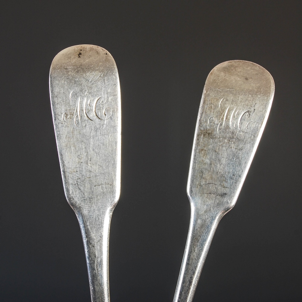 A collection of assorted 18th century and later silver flatware, various dates, makers and place, - Image 10 of 11