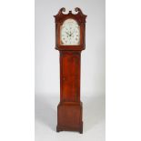 A George III oak longcase clock, Walter Scott, Lauder, the enamelled dial with Arabic and Roman