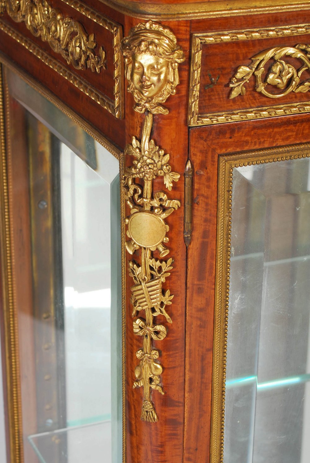 A late 19th century French satinwood and gilt metal mounted side cabinet, the mottled black, white - Image 3 of 7