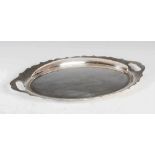 A mid 20th century silver two handled tray, Sheffield, 1964, makers mark of Walker & Hall, oval