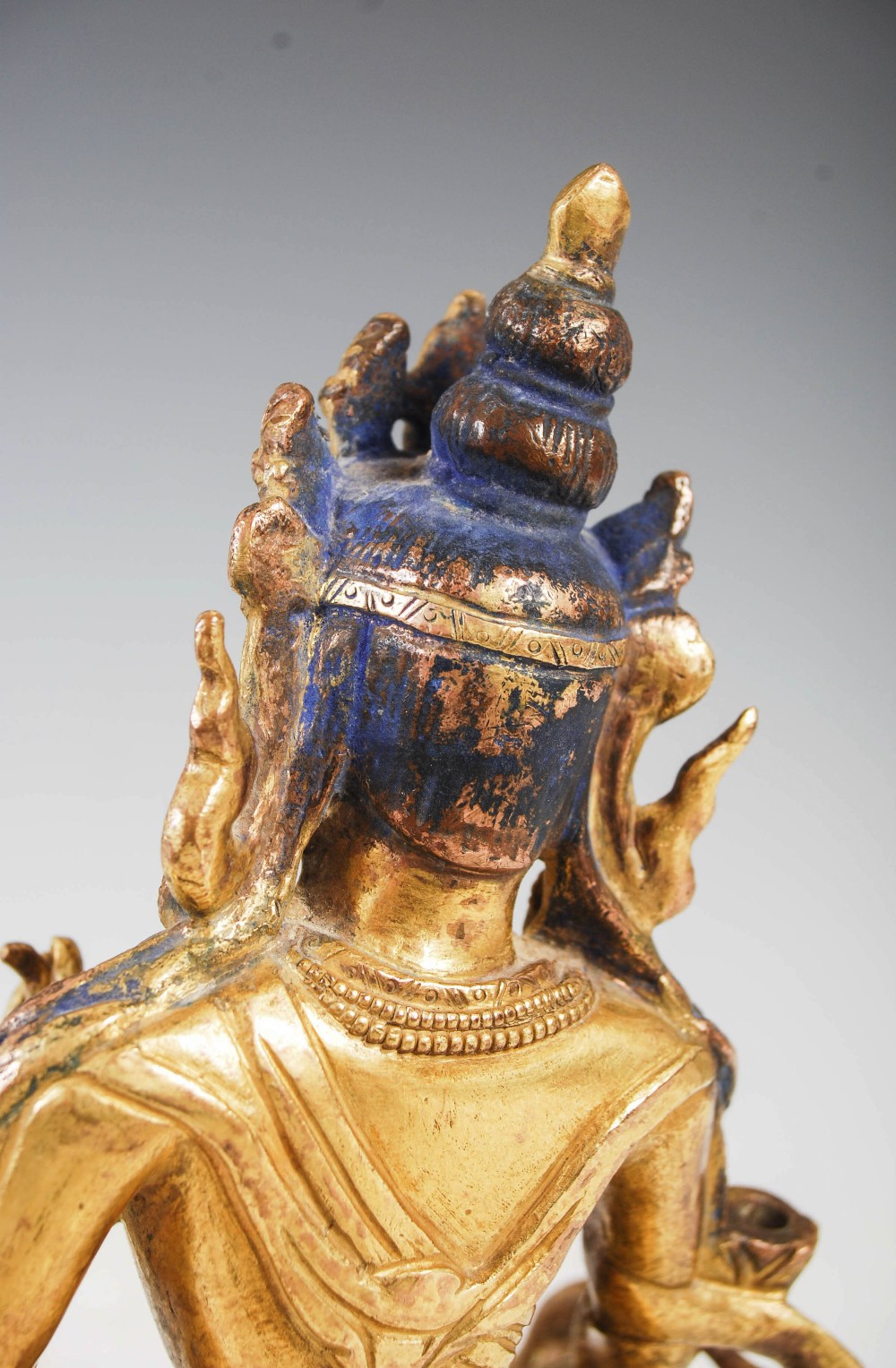 A Chinese gilt bronze figure of Buddha, Qing Dynasty, 16.5cm high. - Image 5 of 5