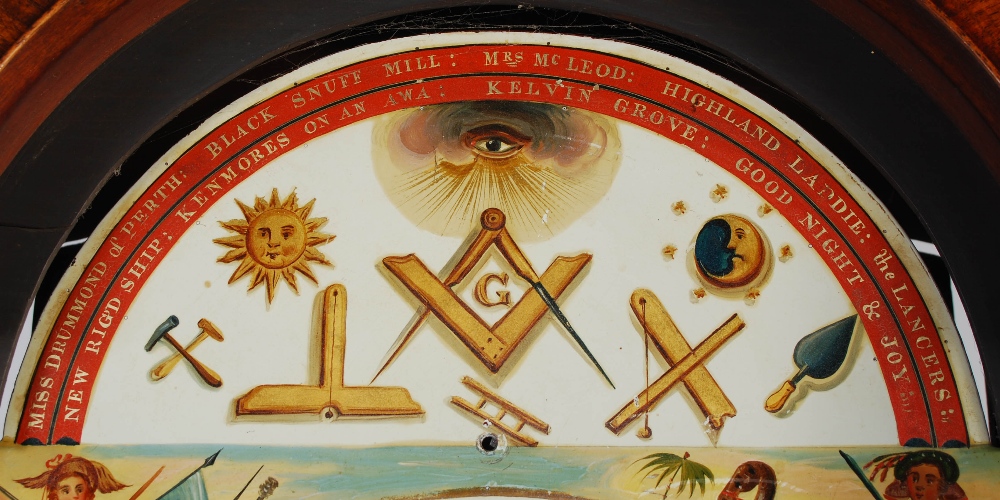 A 19th century mahogany musical longcase clock of Masonic Interest, ANDW. BLACK, MARKINCH, the - Image 5 of 8