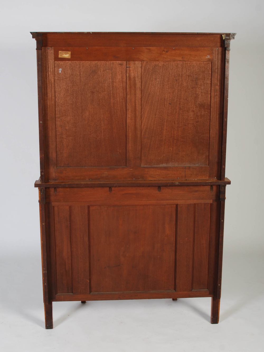 A late 19th century satinwood and ebony lined display cabinet on stand, the moulded cornice above - Image 6 of 7